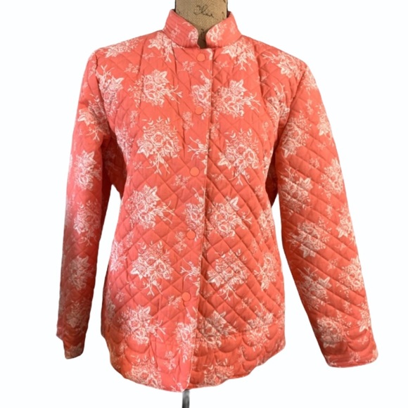 Floral Striped Reversible Quilted Jacket - Picture 1 of 14